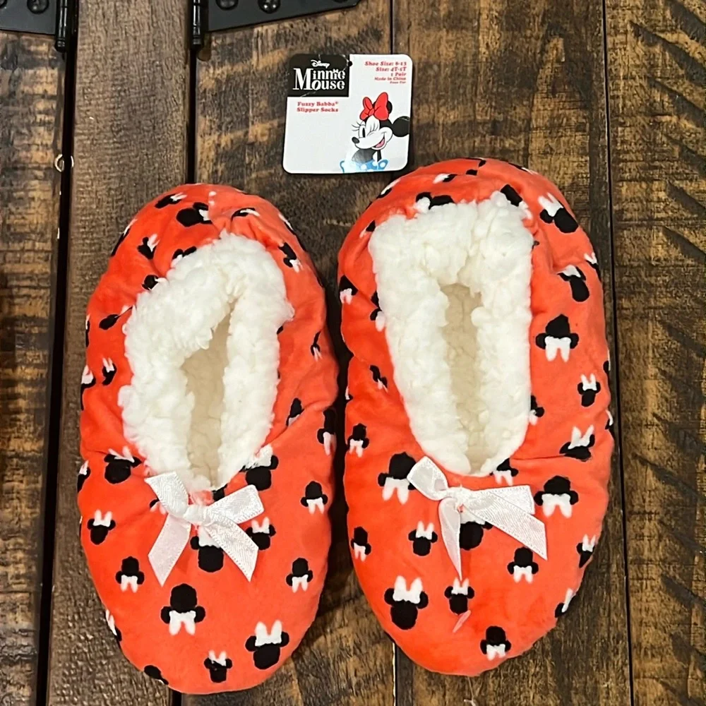 Disney Minnie  Gripper Slippers  Fuzzy Babba slipper socks